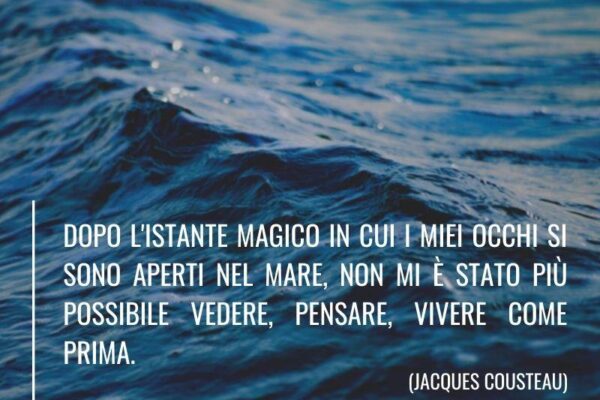 frase sul mare di jaques cousteau dopo l'istante magico