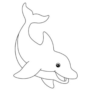 semplice disegno di delfino da colorare