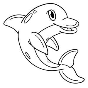 simpatico delfino che nuota di schiena